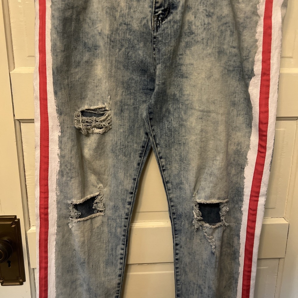 Waimea Skinny Jeans Men 40x32 – Stretch Denim Distressed Painted Faded Grunge St